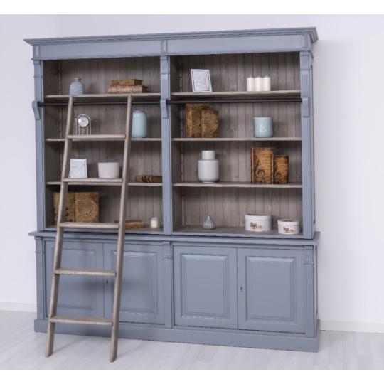 kek szurke mediterran klasszikus nagy konyvszekreny mediterran vintage tomorfa polcos szekreny egyedi butor gyartas nappali konyvesszekreny talalo butor provence toszkan stilusu butorok.jpg